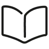 Open book icon representing information, guides or resources.